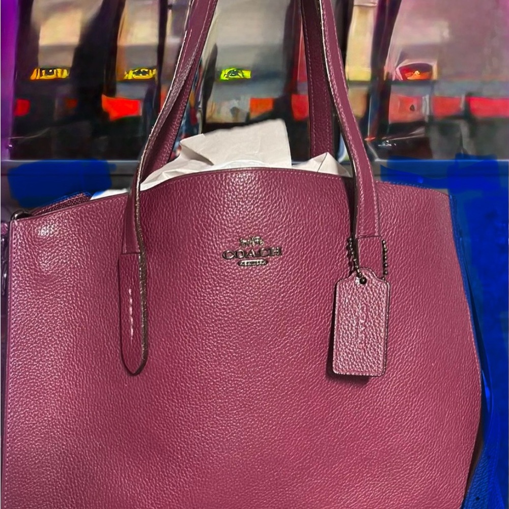 Coach Magenta Leather Tote